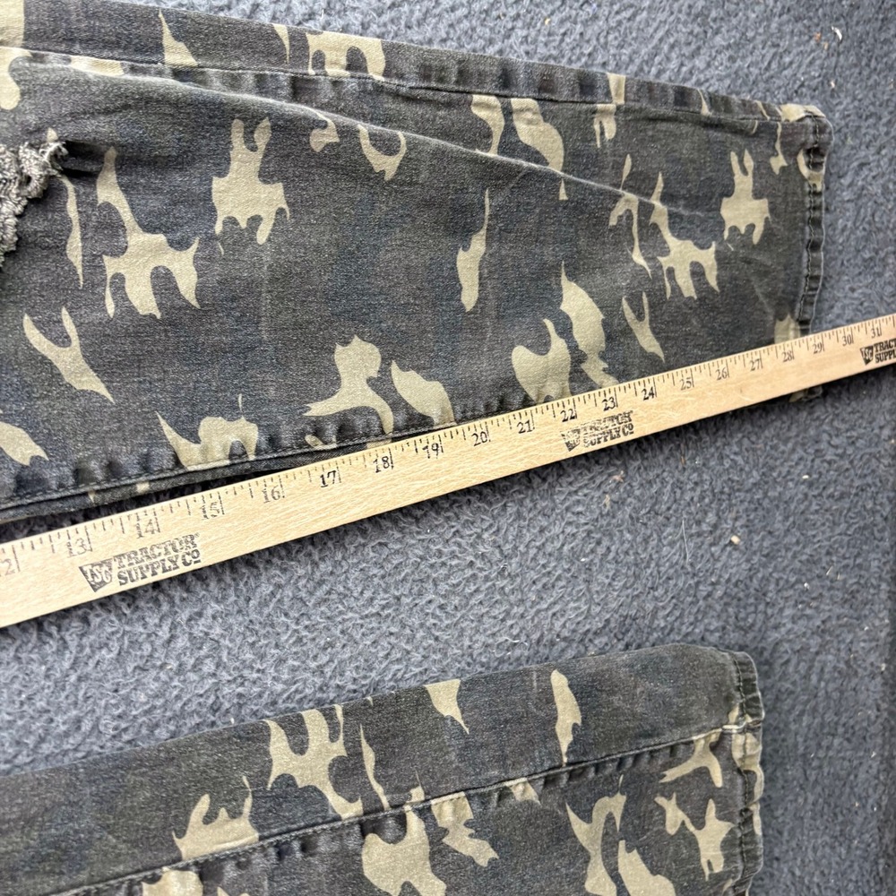 L&B Lucky & Blessed Camo Distressed Boyfriend Jeans Womens 16 Green Brown - Picture 5 of 8